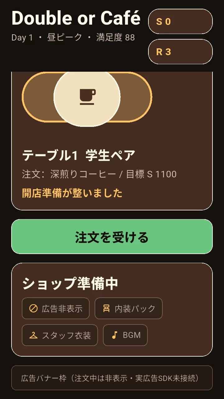Double or Cafe - スクリーンショット 3