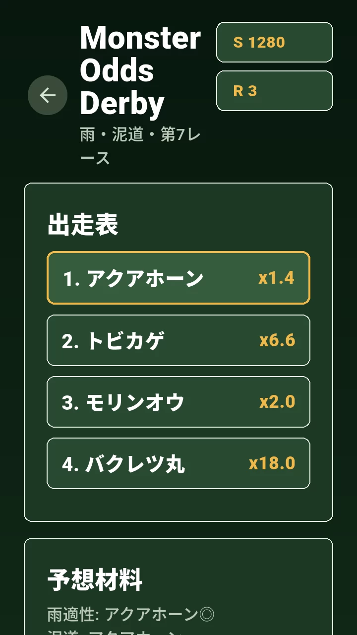 Monster Odds Derby - スクリーンショット 2